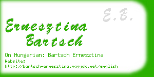 ernesztina bartsch business card